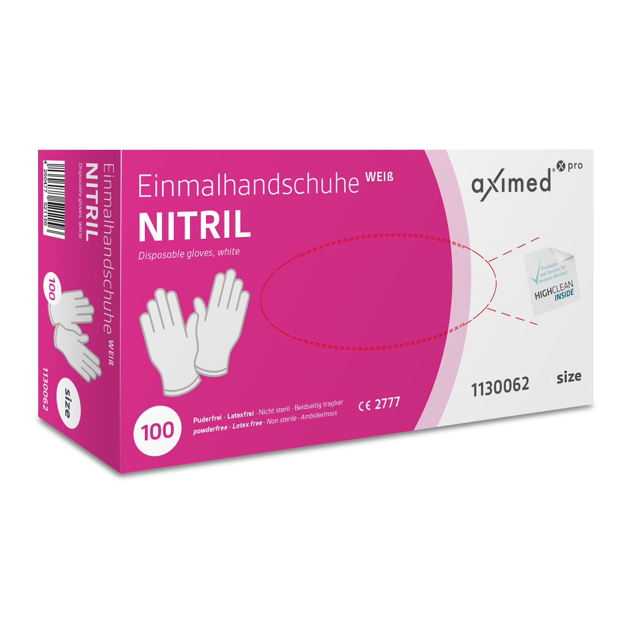 Aximed® pro Gants nitrile N35+ Blanc XL