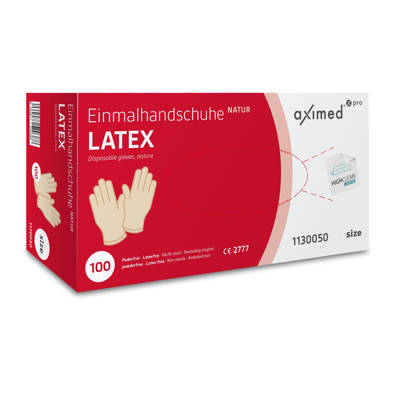 Aximed® pro Gants en latex L50+ Naturel XL