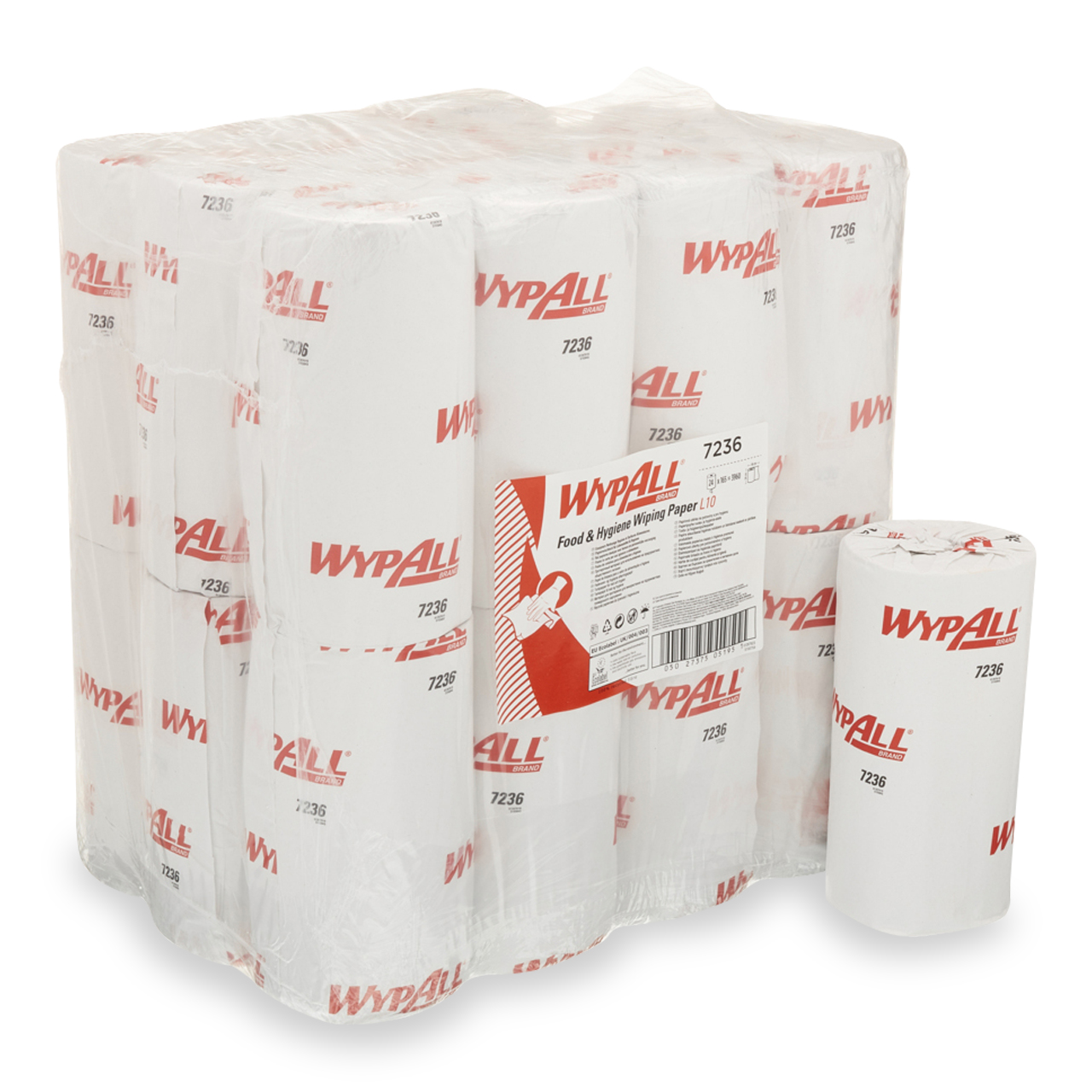 WypAll® L10 Essuyeurs pour l'alimentation et l'hygiène - Petit rouleau / Blanc / 1 pli